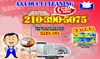 San Antonio dryer vent cleaning deals and flate rates for dryer vent repair and inspections for only 89.99 call today and get covered by AAA Duct Cleaning's on time service policy. 210-390-5075